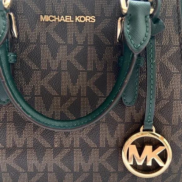 Michael Kors Green and Brown Satchel with Signature Style - Picture 3 of 4